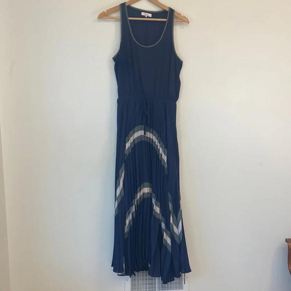 Parker Pleated Maxi Dress Tie-Dye Boho Resort Coastal Preppy Vacation Small - Picture 1 of 10